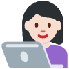 Woman Technologist Light Skin Tone Element from Twemoji Emoji Set