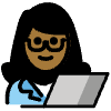 Woman Technologist Medium Dark Skin Tone Element from OpenMoji Emoji Set
