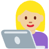 Woman Technologist Medium Light Skin Tone Element from Twemoji Emoji Set