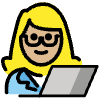 Woman Technologist Medium Light Skin Tone Element from OpenMoji Emoji Set