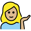 Woman Tipping Hand Medium Light Skin Tone Element from OpenMoji Emoji Set