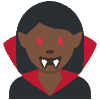 Woman Vampire Dark Skin Tone Element from Twemoji Emoji Set