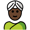 Woman Wearing Turban Dark Skin Tone Element from OpenMoji Emoji Set
