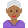 Woman Wearing Turban Medium Dark Skin Tone Element from Twemoji Emoji Set