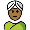 Woman Wearing Turban Medium Dark Skin Tone Element from OpenMoji Emoji Set