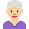 Woman Wearing Turban Medium Light Skin Tone Element from Twemoji Emoji Set
