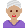 Woman Wearing Turban Medium Skin Tone Element from Twemoji Emoji Set