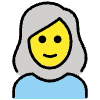 Woman White Hair Element from OpenMoji Emoji Set