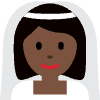 Woman With Veil Dark Skin Tone Emoji from Twemoji Set | Free Download as SVG Vector and Transparent PNG | Streamline emojis