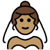 Woman With Veil Medium Skin Tone Element from OpenMoji Emoji Set