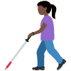 Woman With White Cane Dark Skin Tone Emoji from Twemoji Set | Free Download as SVG Vector and Transparent PNG | Streamline emojis