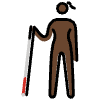 Woman With White Cane Dark Skin Tone Element from OpenMoji Emoji Set