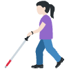 Woman With White Cane Light Skin Tone Emoji from Twemoji Set | Free Download as SVG Vector and Transparent PNG | Streamline emojis