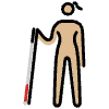 Woman With White Cane Medium Light Skin Tone Element from OpenMoji Emoji Set