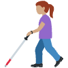 Woman With White Cane Medium Skin Tone Emoji from Twemoji Set | Free Download as SVG Vector and Transparent PNG | Streamline emojis