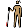 Woman With White Cane Medium Skin Tone Element from OpenMoji Emoji Set
