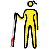 Woman With White Cane Element from OpenMoji Emoji Set