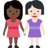 Women Holding Hands Dark Skin Tone Light Skin Tone Element from Twemoji Emoji Set