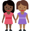 Women Holding Hands Dark Skin Tone Medium Dark Skin Tone Element from Twemoji Emoji Set