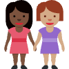 Women Holding Hands Dark Skin Tone Medium Skin Tone Element from Twemoji Emoji Set
