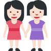 Women Holding Hands Light Skin Tone Element from Twemoji Emoji Set