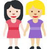 Women Holding Hands Light Skin Tone Medium Light Skin Tone Element from Twemoji Emoji Set