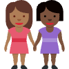 Women Holding Hands Medium Dark Skin Tone Dark Skin Tone Element from Twemoji Emoji Set