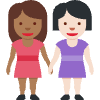Women Holding Hands Medium Dark Skin Tone Light Skin Tone Element from Twemoji Emoji Set
