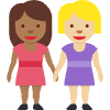 Women Holding Hands Medium Dark Skin Tone Medium Light Skin Tone Element from Twemoji Emoji Set