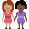 Women Holding Hands Medium Skin Tone Dark Skin Tone Element from Twemoji Emoji Set