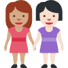 Women Holding Hands Medium Skin Tone Light Skin Tone Element from Twemoji Emoji Set