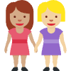 Women Holding Hands Medium Skin Tone Medium Light Skin Tone Element from Twemoji Emoji Set