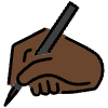 Writing Hand Dark Skin Tone Element from OpenMoji Emoji Set