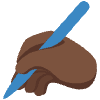 Writing Hand Dark Skin Tone Element from Twemoji Emoji Set
