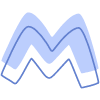 Shape Abstract M Bird Element from Organic Shapes Set