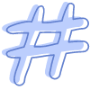 Shape Hashtag Waffle Element from Organic Shapes Set