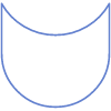 Abstract Half Moon Element from Geometric shapes Set