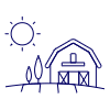 Barn Field Illustration from UX Line Set