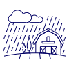Raining Barn Field Illustration from UX Line Set