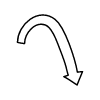 Line Arrow Thick Curve 1 Non Filled element - Free transparent PNG, SVG. No Sign up needed.