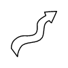 Line Arrow Thick Wiggle 2 Non Filled Element from Variable Scribbles Set