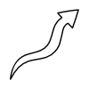 Line Arrow Thick Wiggle 4 Non Filled Element from Variable Scribbles Set