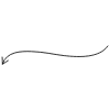 Line Arrow Wiggle Left Curve 3 Element from Variable Scribbles Set