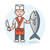 Fish Vendor 1 Illustration from UX Colors Set