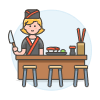 Sushi RESTAURANT 2 Illustration from UX Colors Set