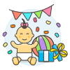 Baby Party 2 illustration - Free transparent PNG, SVG. No sign up needed.