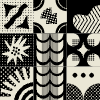 Block Black White 2 Element from Backgrounds Blocks - Square Set