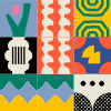Block Mix And Match 3 Element from Backgrounds Blocks - Square Set