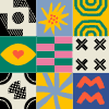 Block Mix And Match 4 Element from Backgrounds Blocks - Square Set
