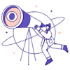 Looking Through Telescope 2 illustration - Free transparent PNG, SVG. No sign up needed.